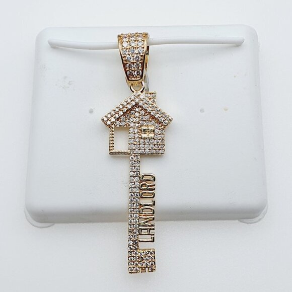 "14K Gold Plated Cubic Zircon Pendant, INUS1BR070 - Picture 2 of 10